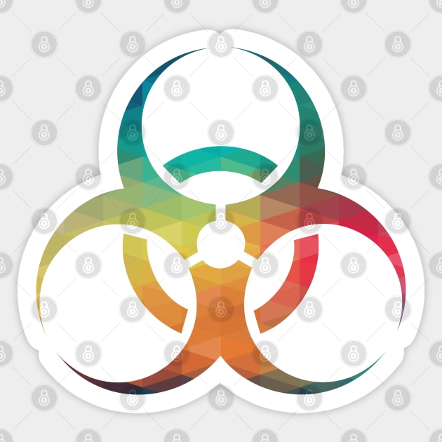 Rainbow biohazard symbol Sticker by AdiDsgn